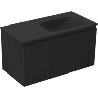 Szafki łazienkowe - Mexen Orio szafka łazienkowa 90 cm z umywalką Vela prawą, 1S, 1D, czarna mat - 91A13-09047-3-BBFF71-W23P71 - miniaturka - grafika 1