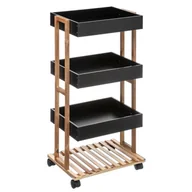 Szafki łazienkowe - 5five Simple Smart Uniwersalny regał mobilny z 4 poziomami 30 x 41 x 88 cm kolor czarny 160850A - miniaturka - grafika 1