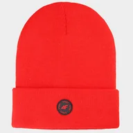 Czapki damskie - Czapka Dziecięca 4F Zimowa Beanie Pomarańczowa 4FJWAW24ACAPU444 Pomarańczowy - miniaturka - grafika 1