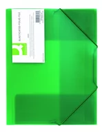 Teczki i skoroszyty - Q-Connect Teczka z gumką , PP, A4, transparentna zielona KF02313 - miniaturka - grafika 1