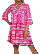 Koszulki i topy damskie - VERO MODA Damska tunika VMDICTHE 3/4 WVN Top, Pink Yarrow/AOP:Ibiza Snow White, M, Pink Yarrow/Aop: ibiza Snow White, M - miniaturka - grafika 1