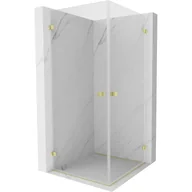 Kabiny prysznicowe - Mexen Lunar-B Duo kabina prysznicowa uchylna 90 x 90 cm, transparent, złota szczotkowana - 832-090L-090P-55-00 - miniaturka - grafika 1