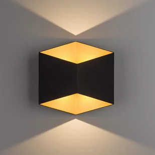 Nowodvorski Zewnętrzna LAMPA ścienna TRIANGLES LED 8141 loftowa OPRAWA kinkiet LED 10W 3000K metalowy IP54 czarny złoty 8141 - Lampy ogrodowe - miniaturka - grafika 1