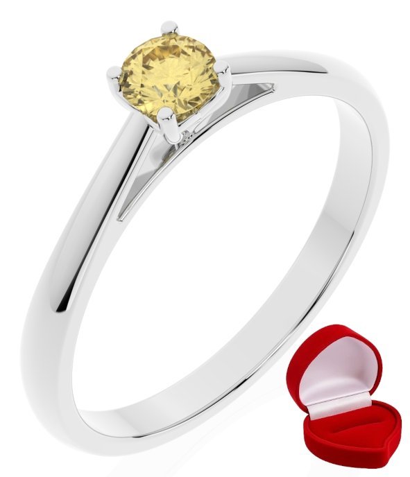 ZŁOTY PIERŚCIONEK ZARĘCZYNOWY 585 14k SZAFIR 0,19 ct BIAŁE ZŁOTO R22