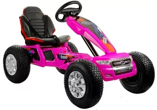 Import LEANToys Gokart na Akumulator DK-G01 Różowy 4091 - Pojazdy elektryczne dla dzieci - miniaturka - grafika 1