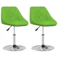 Krzesła - vidaXL Lumarko Krzesła stołowe, 2 szt., zielone, obite sztuczną skórą 335168 - miniaturka - grafika 1