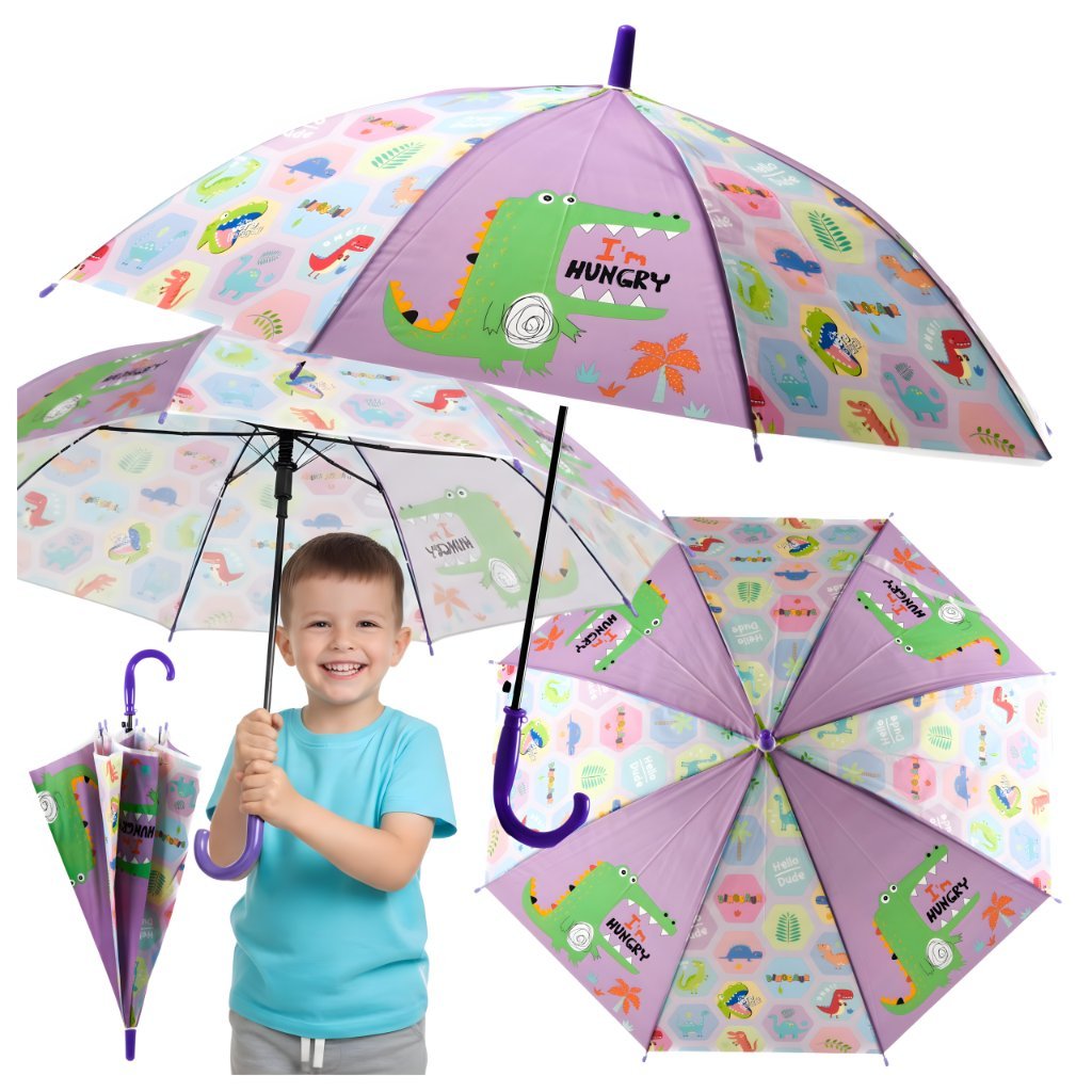 PARASOL DZIECIĘCY PARASOLKA DZIECIĘCA DLA DZIECI AUTOMATYCZNA WZÓR DINOZAUR
