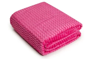 LOZKOHOLICY.PL Sp.z o.o. Sp. K. Koc Mikrofibra Wytłaczana Zygzak Róż 200x220 1212329 - Koce - miniaturka - grafika 1