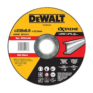 Dewalt Tarcza Do Cięcia Stali Nierdzewnej 230*6Mm DW DT43919 5035048545676 - Akcesoria do elektronarzędzi - miniaturka - grafika 1