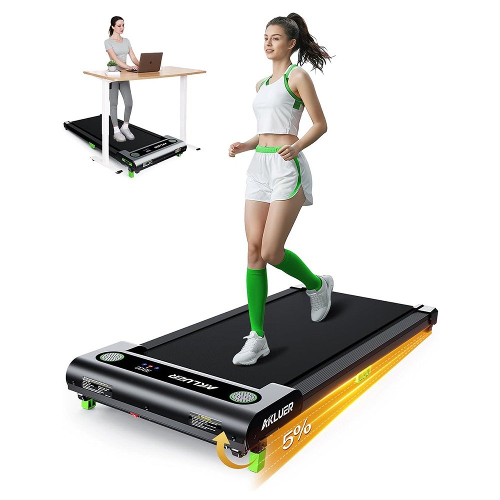 Akluer 480L-A Walking Pad with Incline 2 5HP Under Desk Treadmill with Remote Control LED Display 330lbs Max Capacity