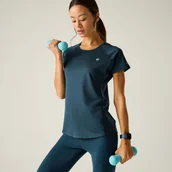 Koszulki i topy damskie - Dare 2b Koszulka damska szybkoschnąca Corral Niebieski, Rozmiar: 46 - miniaturka - grafika 1