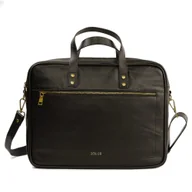 Torby męskie - Torba męska skórzana na laptopa Solier SL05 Newbridge ciemnobrązowa - miniaturka - grafika 1