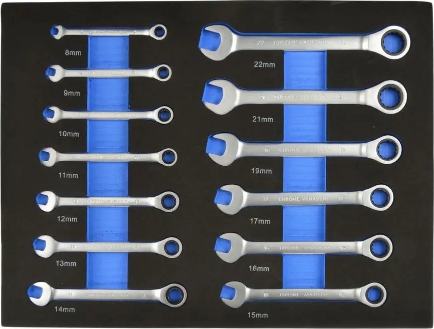 Geko Wkład- zestaw kluczy z grzechotką 13el. 8-22mm 6
