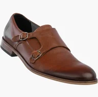 Półbuty męskie - Półbuty Wizytowe Męskie Skórzane Buty Wygodne Klasyczne Brązowe AGDA Brązowy 42 - miniaturka - grafika 1
