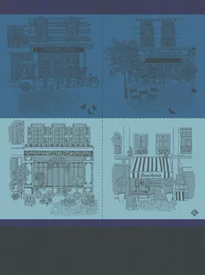 Le Jacquard Fran ais Ściereczka kuchenna Devantures Niebieska - Ściereczki, gąbki, czyściki - miniaturka - grafika 1