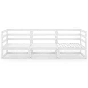 VidaXL 3-osobowa sofa ogrodowa, biała, lite drewno sosnowe 3075320 - Sofy ogrodowe - miniaturka - grafika 1