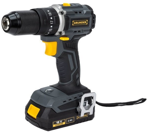 GRUNDER CORDLESS IMP DRILL CD-B0B18 18V BL 2X2AH