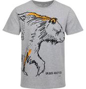 Moda i Uroda OUTLET - Męski t-shirt z krótkim rękawem, z niedźwiedziem, szary - miniaturka - grafika 1