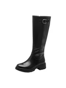 Kozaki damskie - Tamaris Damskie Comfort Long Boot Flat 8-85601-43 modne kozaki, czarny, 39 EU Weit - miniaturka - grafika 1