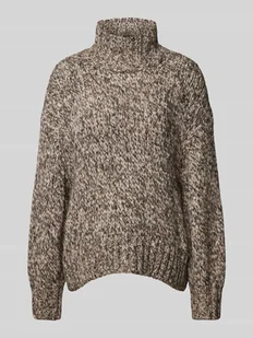 Sweter z dzianiny z golfem - Swetry damskie - miniaturka - grafika 1