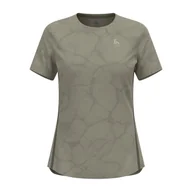 Koszulki sportowe damskie - Damska koszulka do biegania Odlo Zeroweight Engineered Chill-Tec agate gray melange - S - miniaturka - grafika 1