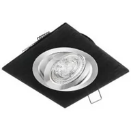 Oprawy, klosze i abażury - Oprawa sufitowa wpuszczana kwadrat JOTA K/1 czarna ze srebrnym ringiem (aluminium szczotkowane) LUX01286 - miniaturka - grafika 1