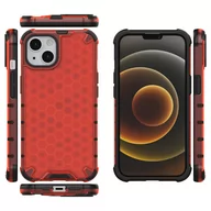 Etui i futerały do telefonów - Honeycomb etui pancerny pokrowiec z żelową ramką iPhone 13 czerwony - miniaturka - grafika 1