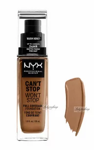 NYX Professional Makeup - CAN''T STOP WON''T STOP - FULL COVERAGE FOUNDATION - Podkład do twarzy - WARM HONEY - Podkłady do twarzy NYX Professional Makeup - CAN''T STOP WON''T STOP - FULL COVERAGE FOUNDATION - Podkład do twarzy - WARM HONEY - Podkłady do twarzy - miniaturka - grafika 1