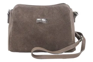 Listonoszka skórzana z zamszem - Beżowa ciemna - Torebki damskie Listonoszka skórzana z zamszem - Beżowa ciemna - Torebki damskie - miniaturka - grafika 1