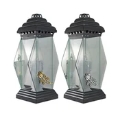 Lampiony i znicze - Znicz szklany Lampion diament LED 40 cm mix - miniaturka - grafika 1