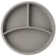 Miseczki i talerzyki dla dzieci - ECORASCALS Talerzyk 2 w 1 trójdzielny silikonowy SILVER z przyssawką - miniaturka - grafika 1