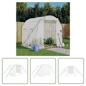 Szklarnie ogrodowe - The Living Store Szklarnia z ramą stalową biała 4 m² 2x2x2 m - miniaturka - grafika 1