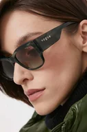 Okulary przeciwsłoneczne - VOGUE okulary przeciwsłoneczne damskie kolor zielony - Vogue - miniaturka - grafika 1