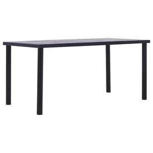 vidaXL Stół jadalniany, czarny i betonowy szary, 160x80x75 cm, MDF - Stoły - miniaturka - grafika 1