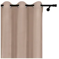 Zasłony - Voppi Zasłona gotowa na przelotkach 140 x 250 cm gruba beżowa zasłona welurowa - miniaturka - grafika 1