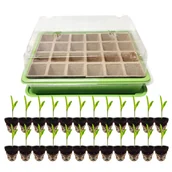 Szklarnie ogrodowe - MINI SZKLARNIA INSPEKT DONICZKI TORFOWE KIEŁKOWNIK ROZSADA 24 KOMORY + TACA - miniaturka - grafika 1