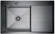 Zlewozmywaki - Zlewozmywak stalowy STEEL 7849L CZARNY - miniaturka - grafika 1