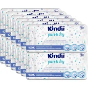 Chusteczki nawilżane - 12 X Kindii Chusteczki Suche Biodegradowalne 50 Szt - miniaturka - grafika 1