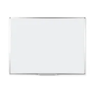 BoardsPlus Magnetyczna tablica suchościeralna, 90 x 60 cm, z aluminiową ramą i półką na długopisy, zmywalna i wielokrotnego zapisywania