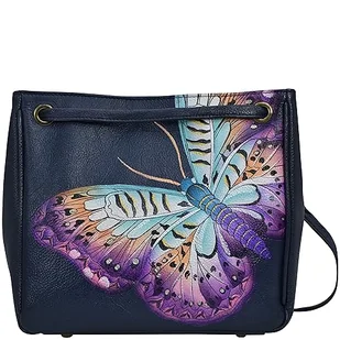 Anna by Anuschka Damska torba na zakupy z uchwytem i paskiem, Magical Wings Navy, Magical Wings Navy, jeden rozmiar - Torebki damskie - miniaturka - grafika 1