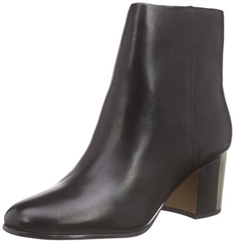 ALDO Umalowane, damskie kozaki z krótką cholewką, czarny - Schwarz Black Leather 97-41 EU