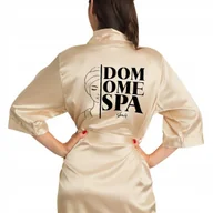 Piżamy damskie - SZLAFROK SATYNOWY ZŁOTY Na Prezent DOMOWE SPA IMIĘ Różne Wzory - miniaturka - grafika 1