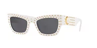 Okulary przeciwsłoneczne - Versace Okulary przeciwsłoneczne VE4358-401-87-52 prostokątne okulary przeciwsłoneczne 52, białe - miniaturka - grafika 1
