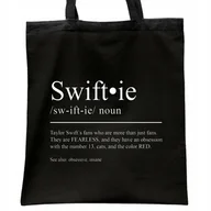 Torby i wózki na zakupy - Torba bawełniana czarna na zakupy Taylor Swift Dla Fanów Prezent - miniaturka - grafika 1
