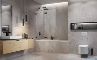 Radaway Essenza Pro Brushed GunMetal Pnd II parawan nawannowy 120cm lewy szczotkowany grafit 10102120-92-01L - Akcesoria do armatury i ceramiki - miniaturka - grafika 3