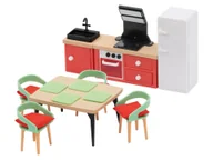 Akcesoria dla lalek - Lupilu Zestaw drewnianych mebli / lalek do domku dla lalek Kuchnia - miniaturka - grafika 1