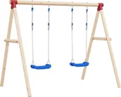 Place zabaw - Huśtawka vidaXL vidaXL Siedziska huśtawek z linkami, 2 szt., niebieskie, 37x15 cm, PE - miniaturka - grafika 1