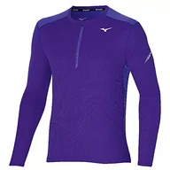 Koszulki męskie - Mizuno Męski t-shirt Dryaeroflow Ls Hz, Vision, fioletowy, XXL - miniaturka - grafika 1