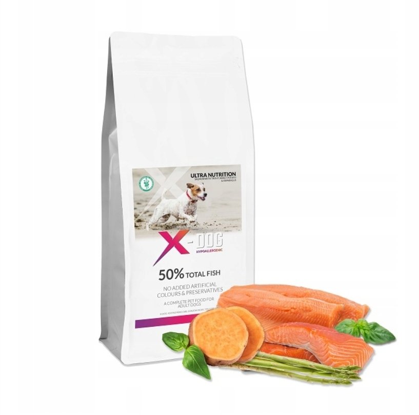 X-DOG GF ADULT M/L ŁOSOŚ PSTRĄG BATATY 12KG