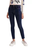 Spodnie damskie - Desigual Jeansy damskie Denim_Basic Co, niebieski, 34 PL - miniaturka - grafika 1